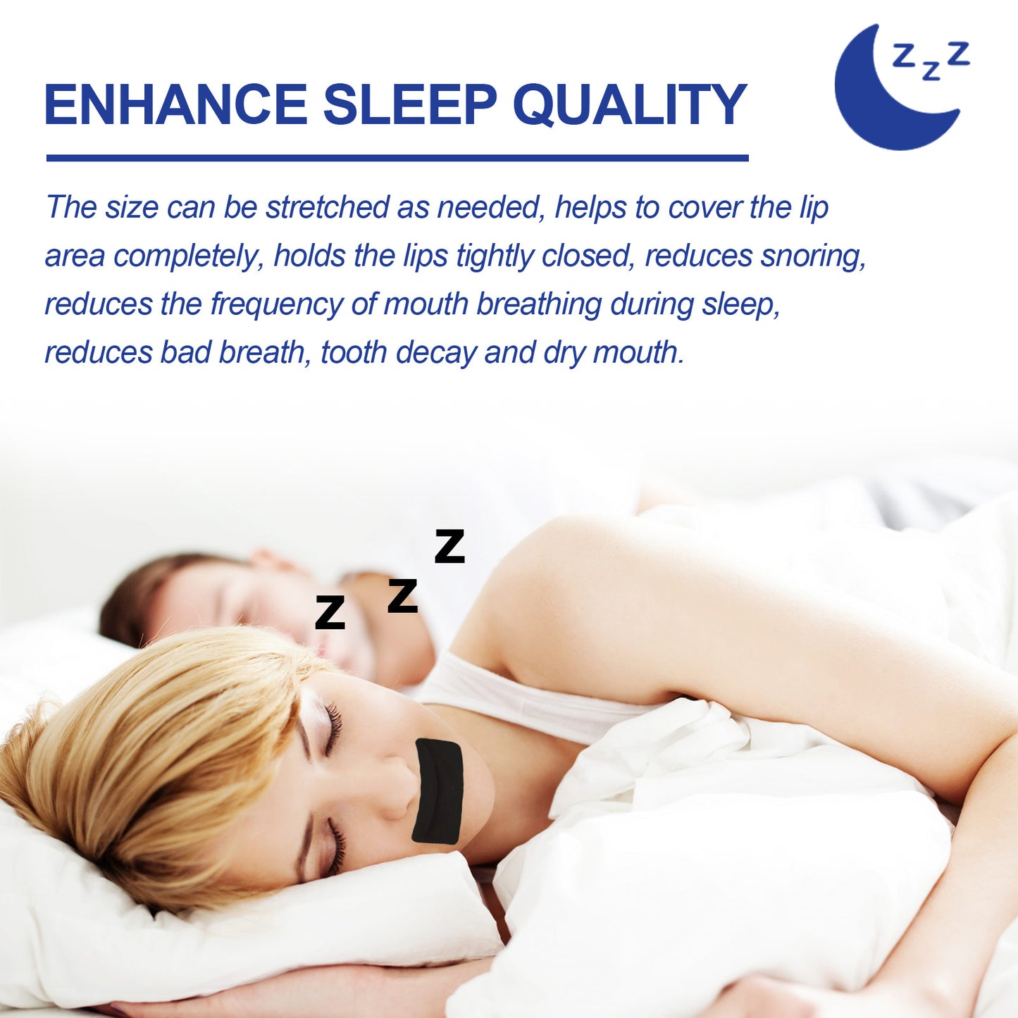 West&Month™ Advanced Sleep Mouth Strips for Snoring Relief & Sleep Apnea – 30 Count
