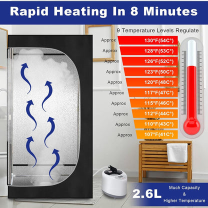 FlexSauna™| Full Body Portable Steam Sauna Tent with 2.6L Steamer & Chair