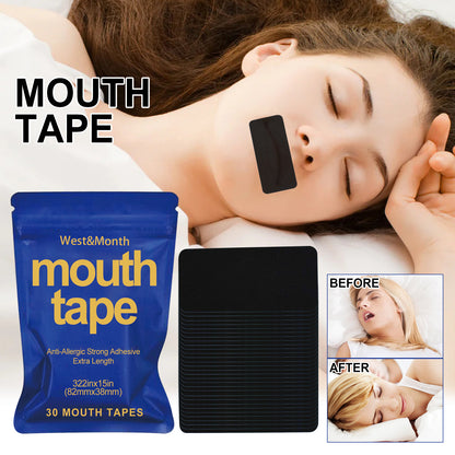 West&Month™ Advanced Sleep Mouth Strips for Snoring Relief & Sleep Apnea – 30 Count